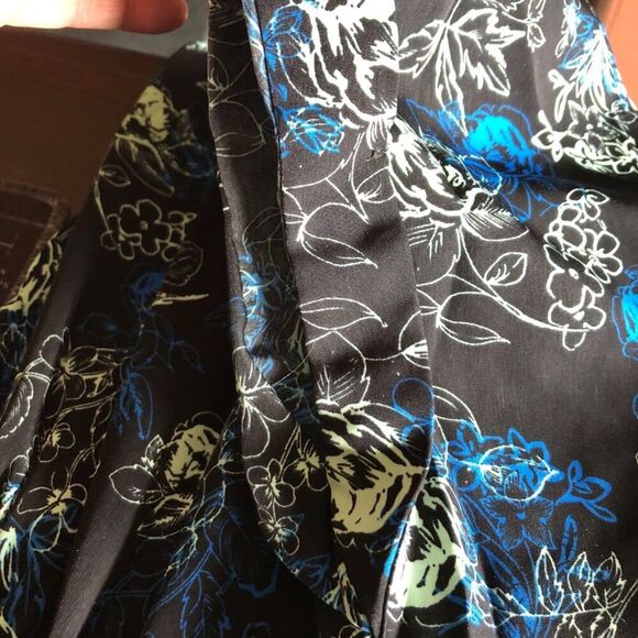 Candie's Women's Y2K Lightweight Navy Floral Mini Dress Sleeveless Elastic Waist - Picture 10 of 12